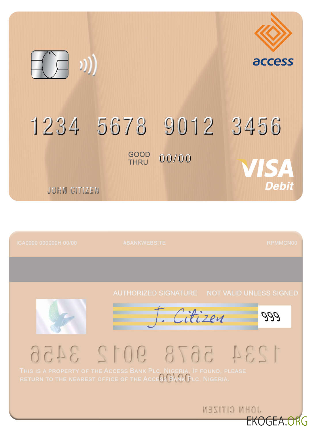 Carte de débit visa Nigeria Access Bank Plc